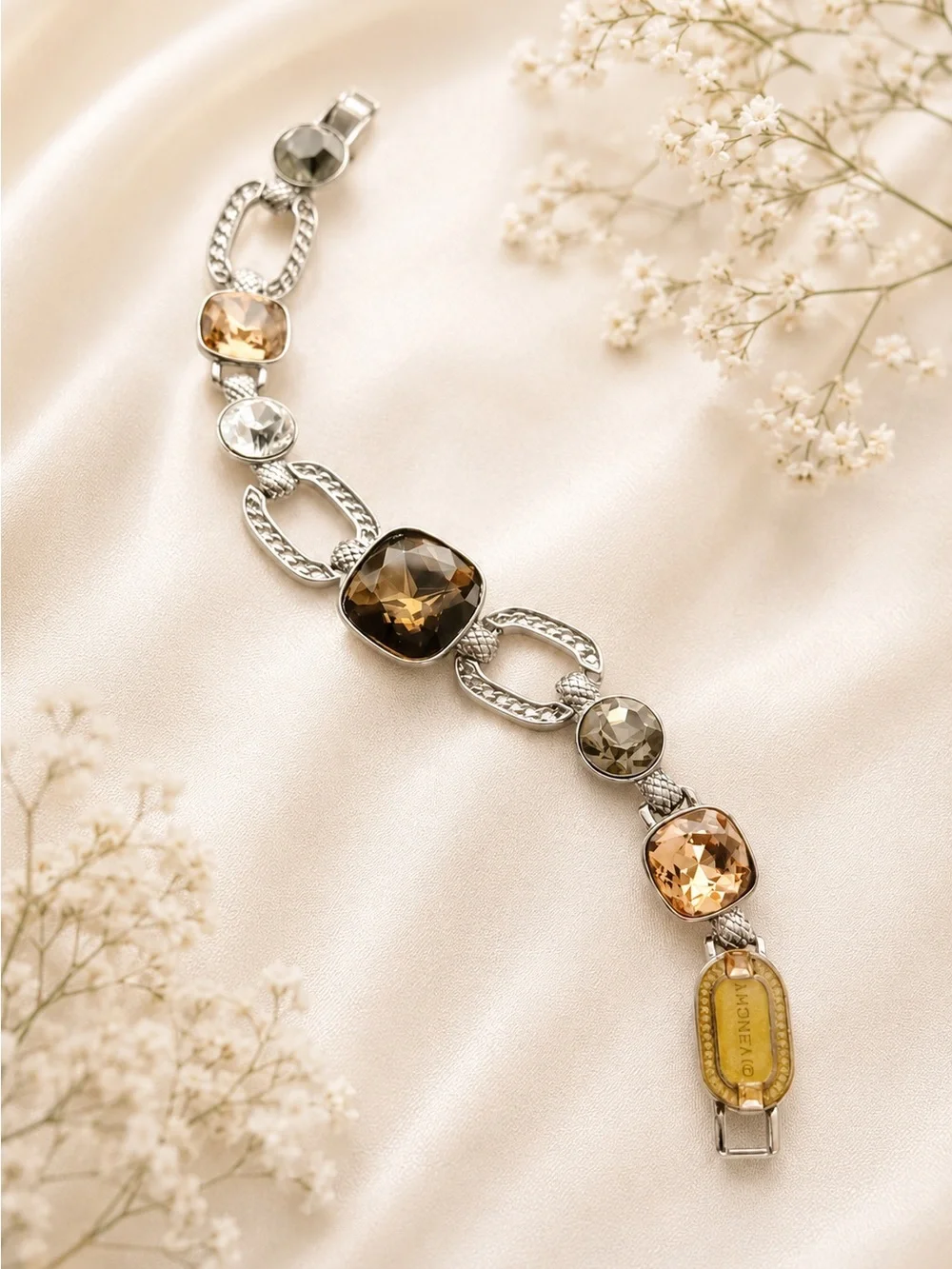 Givenchy Vintage Elegant Silver and Amber Bracelet.